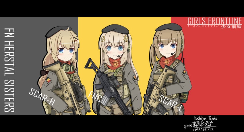 hat, fnc, scar-l, and scar-h (girls' frontline) by kochiya_tenko