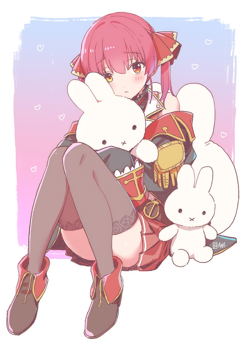 miffy, hololive, and houshou marine (miffy) by a-ka